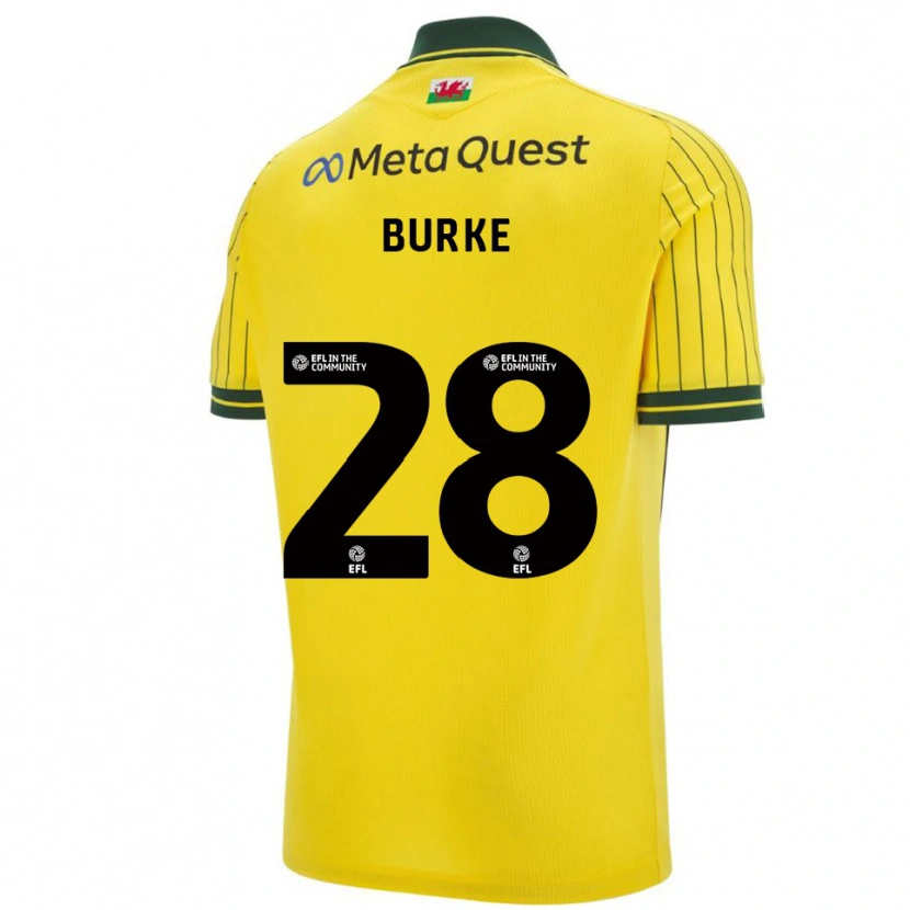 Danxen Barn Leah Burke #28 Gul Grön Bortatröja Matchtröjor 2025/26 Tröjor T-Tröja