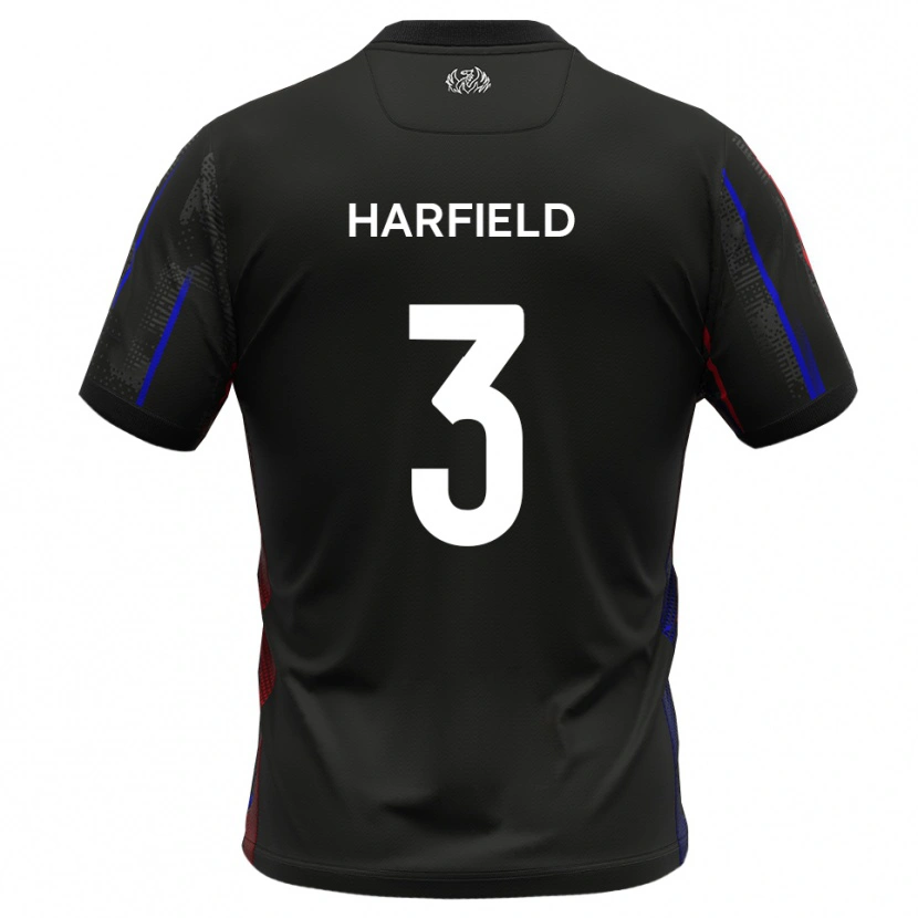 Danxen Barn Ollie Harfield #3 Svart Rött Bortatröja Matchtröjor 2025/26 Tröjor T-Tröja
