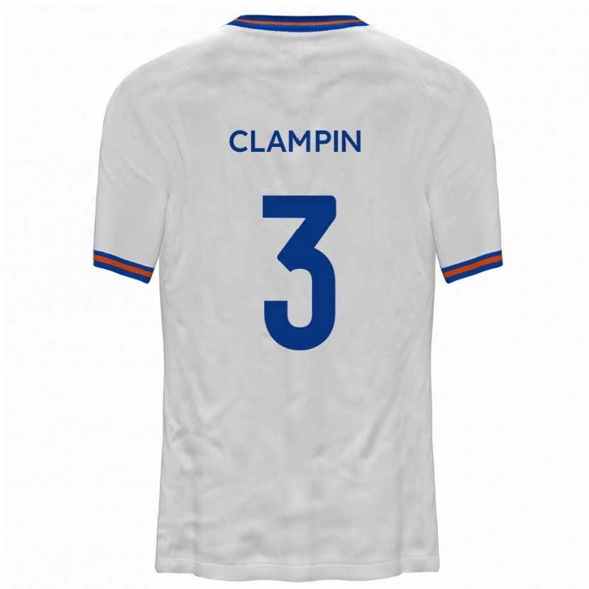 Danxen Barn Ryan Clampin #3 Vit Blå Bortatröja Matchtröjor 2025/26 Tröjor T-Tröja