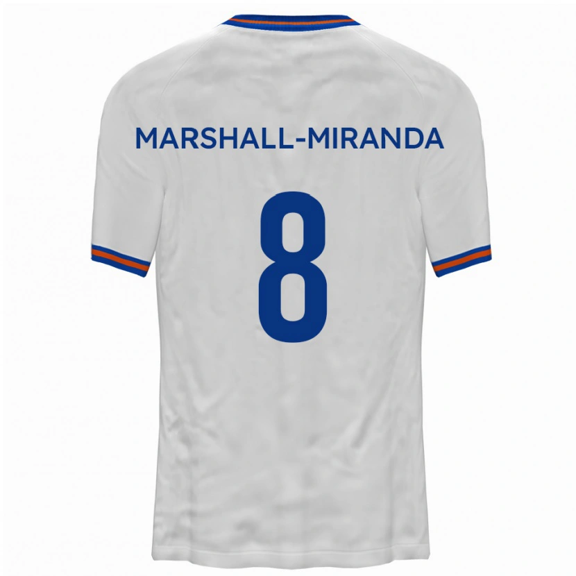 Danxen Barn Marley Marshall-Miranda #8 Vit Blå Bortatröja Matchtröjor 2025/26 Tröjor T-Tröja