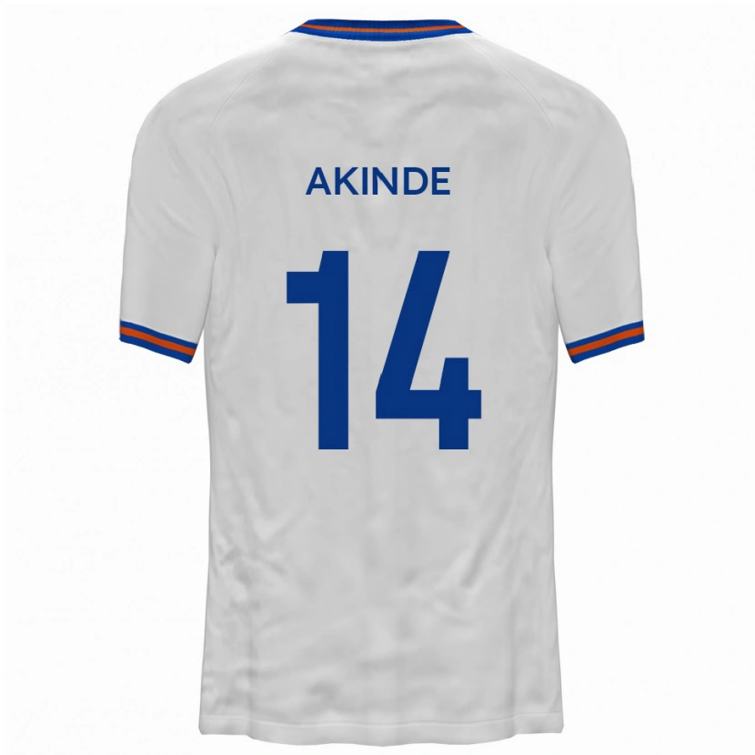 Danxen Barn John Akinde #14 Vit Blå Bortatröja Matchtröjor 2025/26 Tröjor T-Tröja