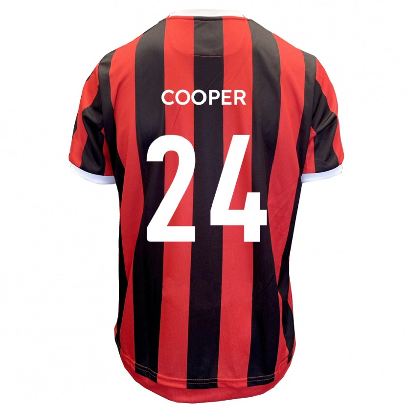 Danxen Barn Charlie Cooper #24 Röd Svart Bortatröja Matchtröjor 2025/26 Tröjor T-Tröja