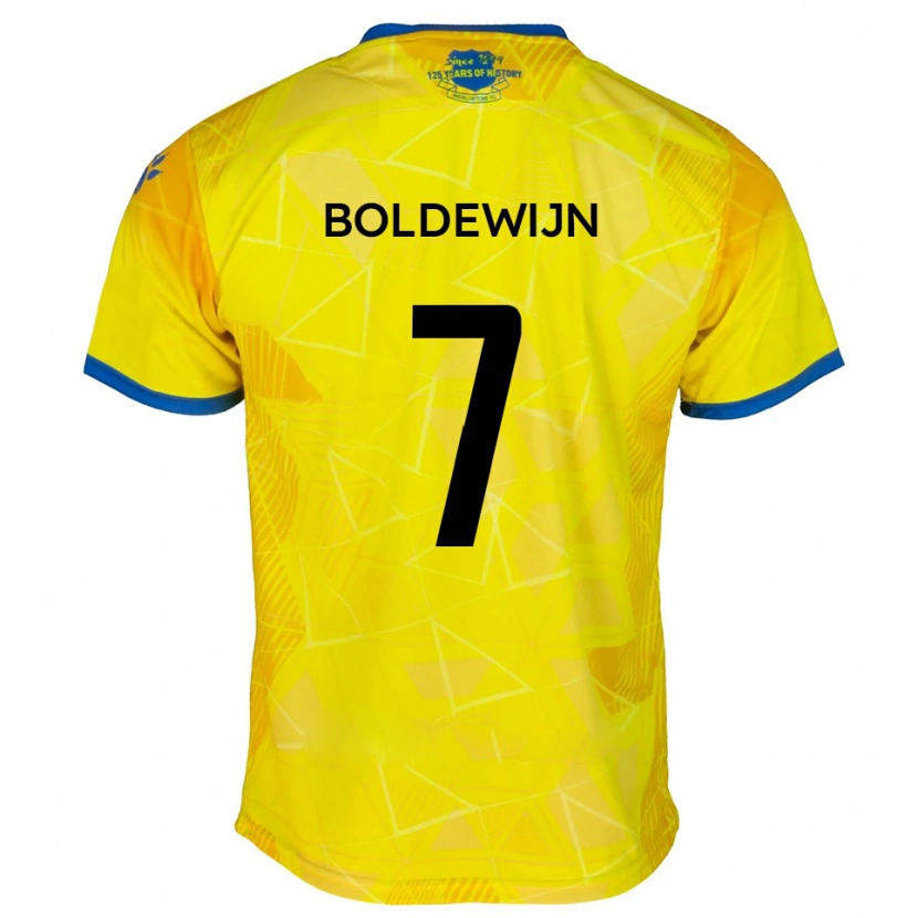 Danxen Barn Enzio Boldewijn #7 Gult Blått Bortatröja Matchtröjor 2025/26 Tröjor T-Tröja