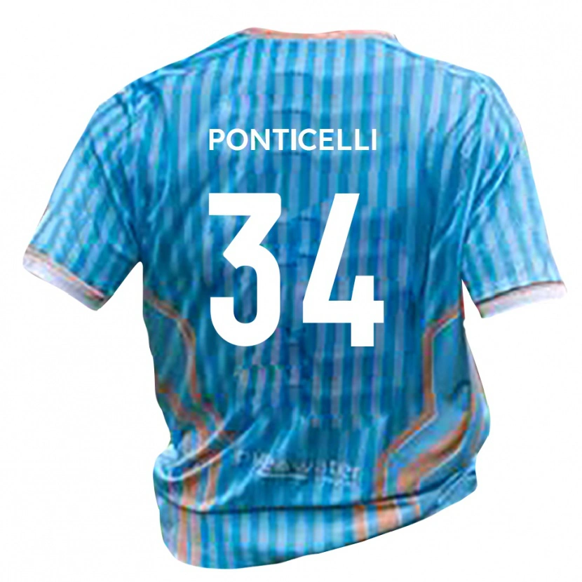 Danxen Barn Jordan Ponticelli #34 Svart Guld Bortatröja Matchtröjor 2025/26 Tröjor T-Tröja