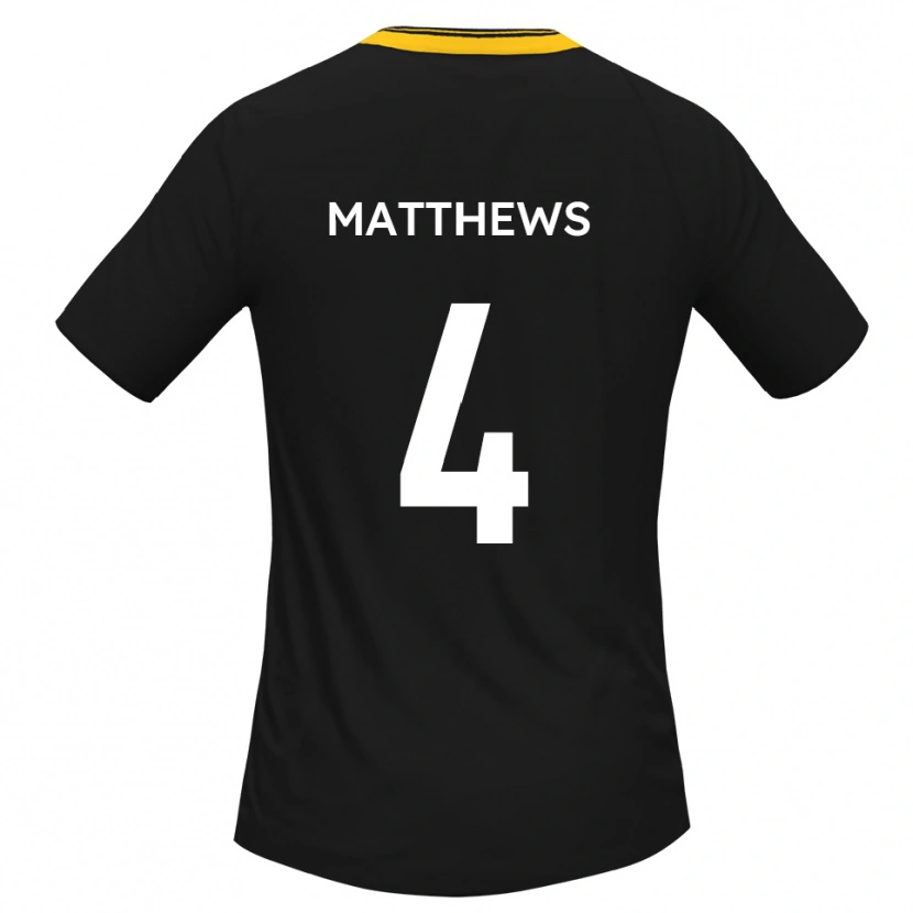 Danxen Barn Anton Matthews #4 Svart Gult Bortatröja Matchtröjor 2025/26 Tröjor T-Tröja