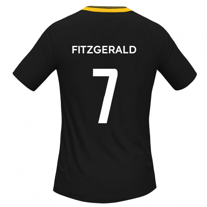 Danxen Barn Johnny Fitzgerald #7 Svart Gult Bortatröja Matchtröjor 2025/26 Tröjor T-Tröja