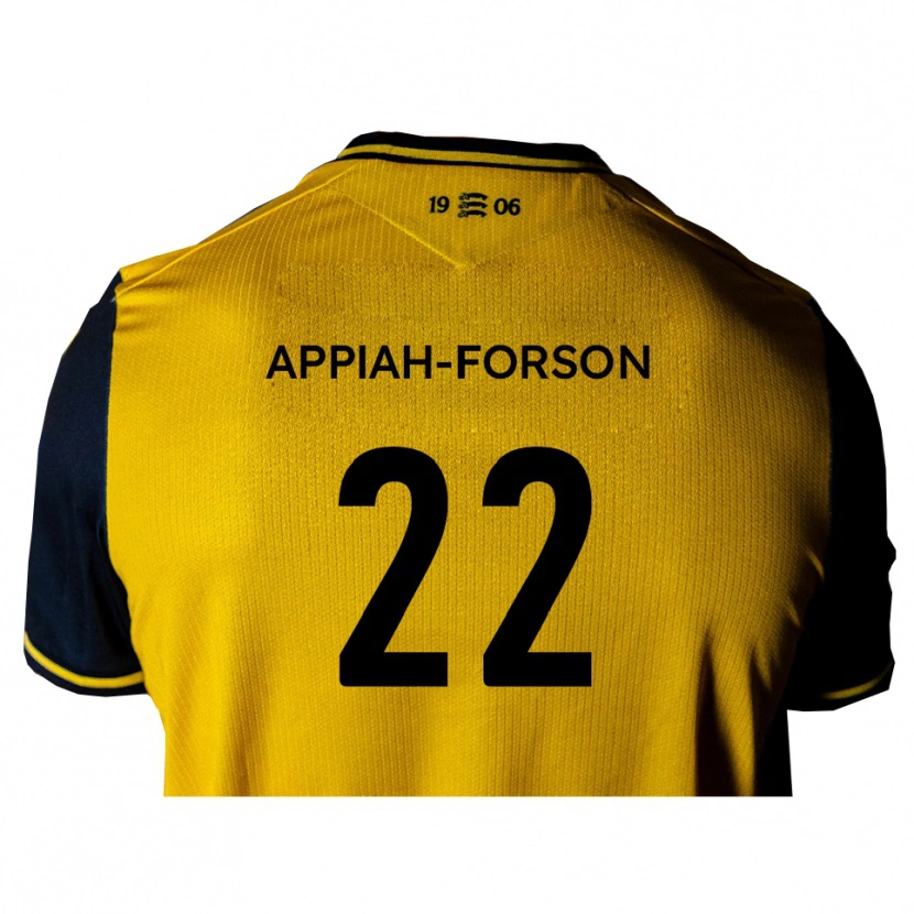 Danxen Barn Keenan Appiah-Forson #22 Gul Svart Bortatröja Matchtröjor 2025/26 Tröjor T-Tröja