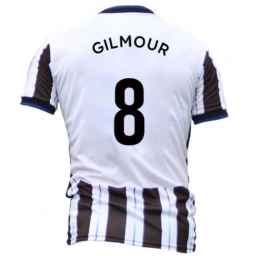 Danxen Barn Harvey Gilmour #8 Vit Svart Bortatröja Matchtröjor 2025/26 Tröjor T-Tröja