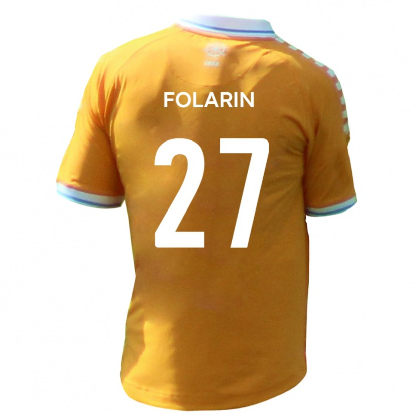 Danxen Barn Sam Folarin #27 Gul Blå Bortatröja Matchtröjor 2025/26 Tröjor T-Tröja