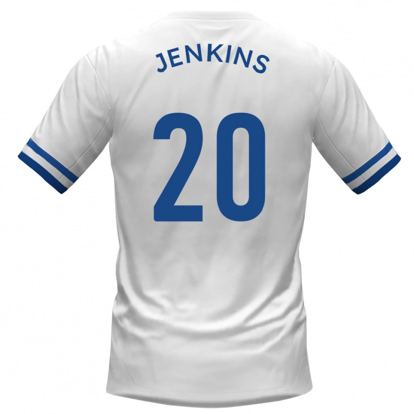 Danxen Barn Jack Jenkins #20 Vit Blå Bortatröja Matchtröjor 2025/26 Tröjor T-Tröja