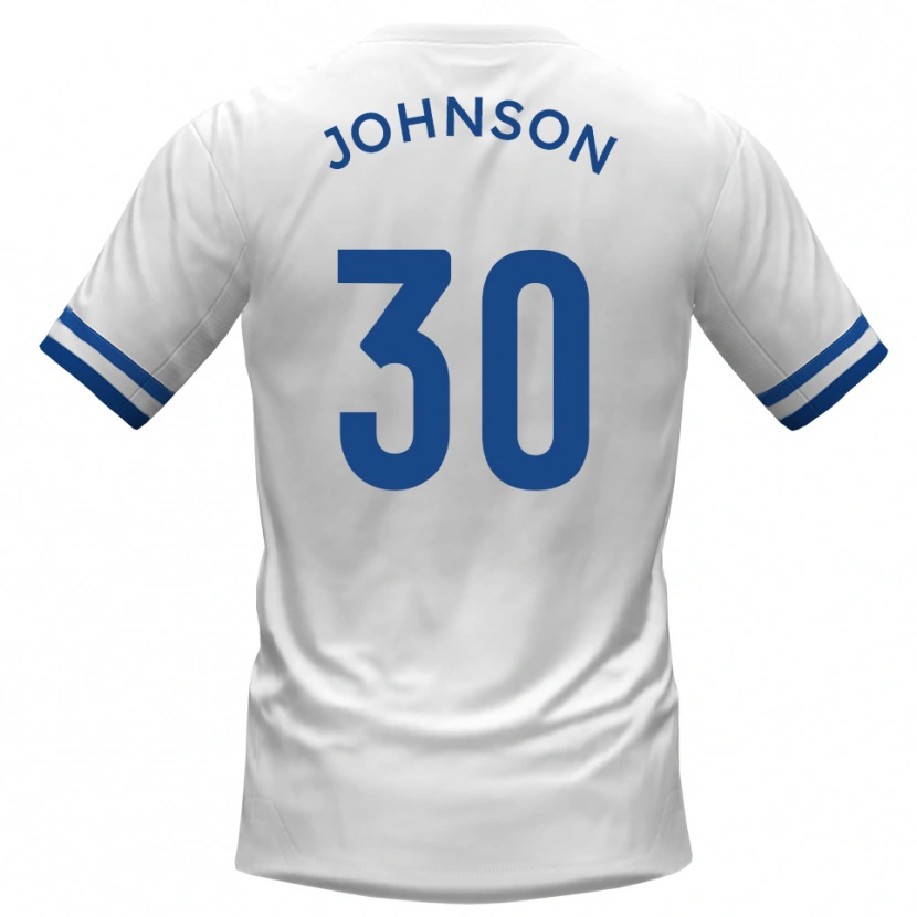 Danxen Barn Cody Johnson #30 Vit Blå Bortatröja Matchtröjor 2025/26 Tröjor T-Tröja