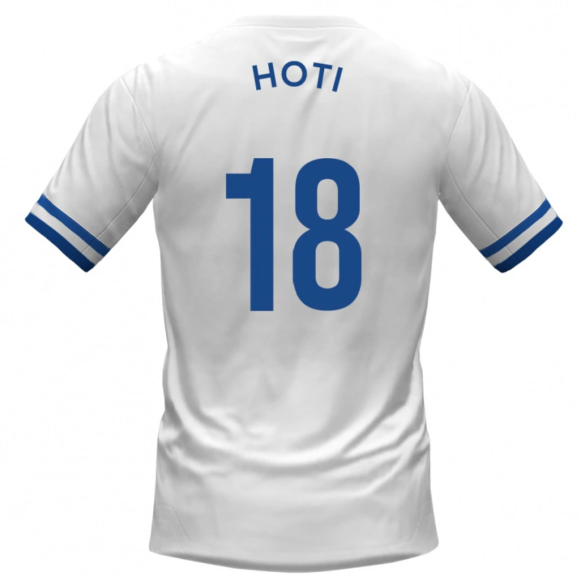 Danxen Barn Florent Hoti #18 Vit Blå Bortatröja Matchtröjor 2025/26 Tröjor T-Tröja