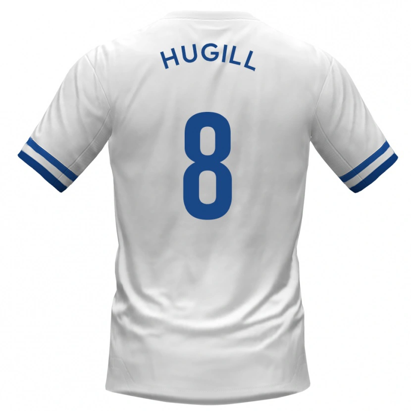 Danxen Barn Will Hugill #8 Vit Blå Bortatröja Matchtröjor 2025/26 Tröjor T-Tröja