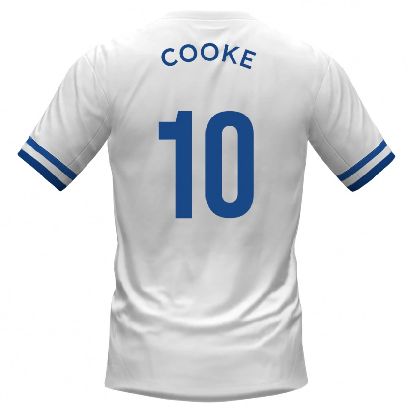 Danxen Barn Jamie Cooke #10 Vit Blå Bortatröja Matchtröjor 2025/26 Tröjor T-Tröja
