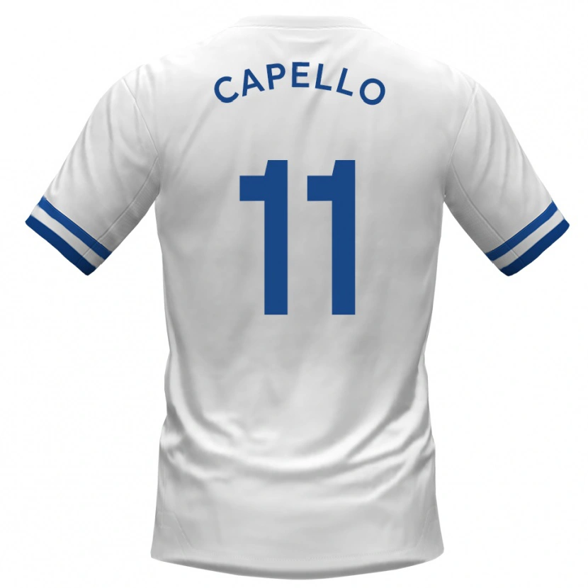 Danxen Barn Angelo Capello #11 Vit Blå Bortatröja Matchtröjor 2025/26 Tröjor T-Tröja
