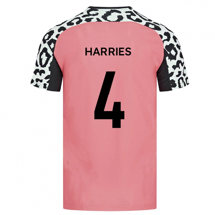 Danxen Barn Cian Harries #4 Rosa Svart Bortatröja Matchtröjor 2025/26 Tröjor T-Tröja