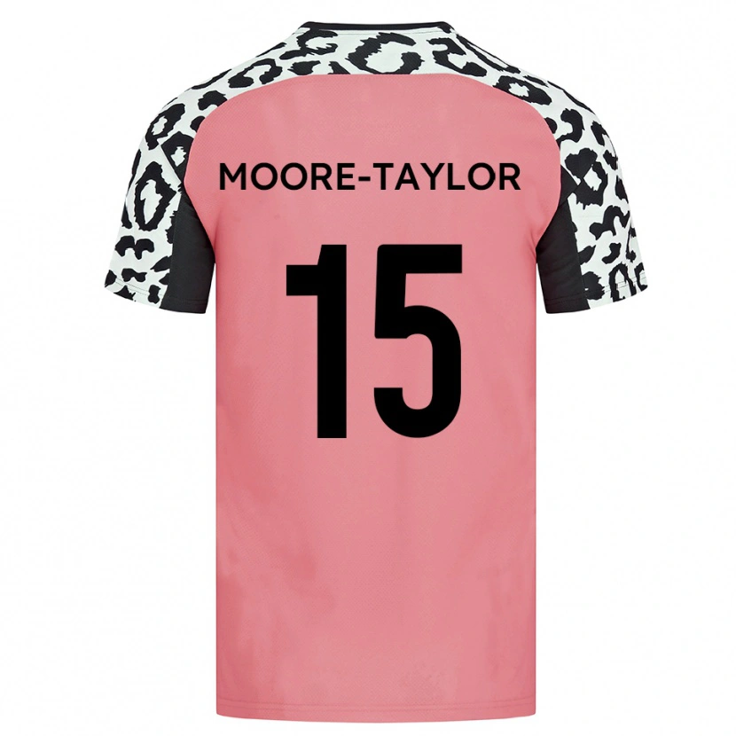 Danxen Barn Jordan Moore-Taylor #15 Rosa Svart Bortatröja Matchtröjor 2025/26 Tröjor T-Tröja