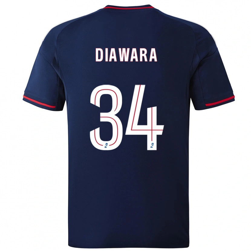 Danxen Barn Mahamadou Diawara #34 Marin Röd Bortatröja Matchtröjor 2025/26 Tröjor T-Tröja