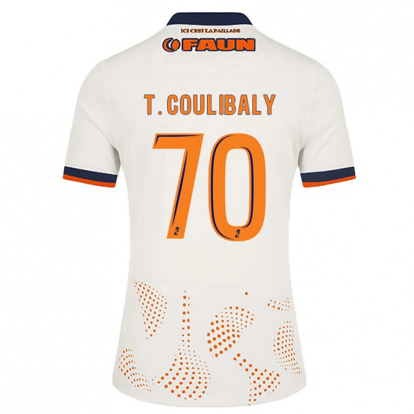 Danxen Barn Tanguy Coulibaly #70 Vit Orange Bortatröja Matchtröjor 2025/26 Tröjor T-Tröja
