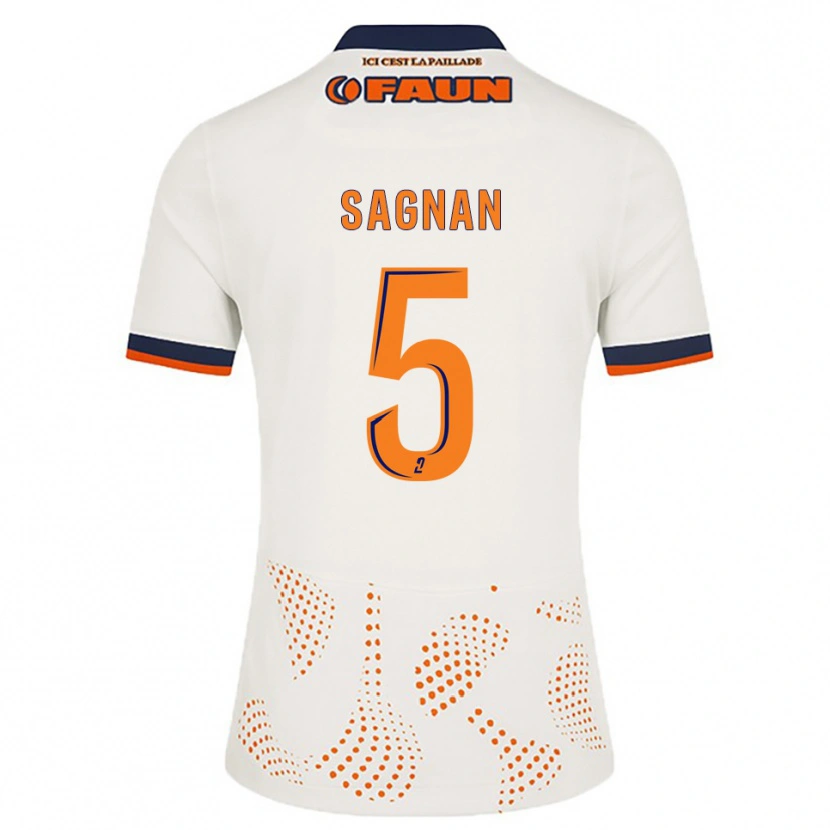 Danxen Barn Modibo Sagnan #5 Vit Orange Bortatröja Matchtröjor 2025/26 Tröjor T-Tröja
