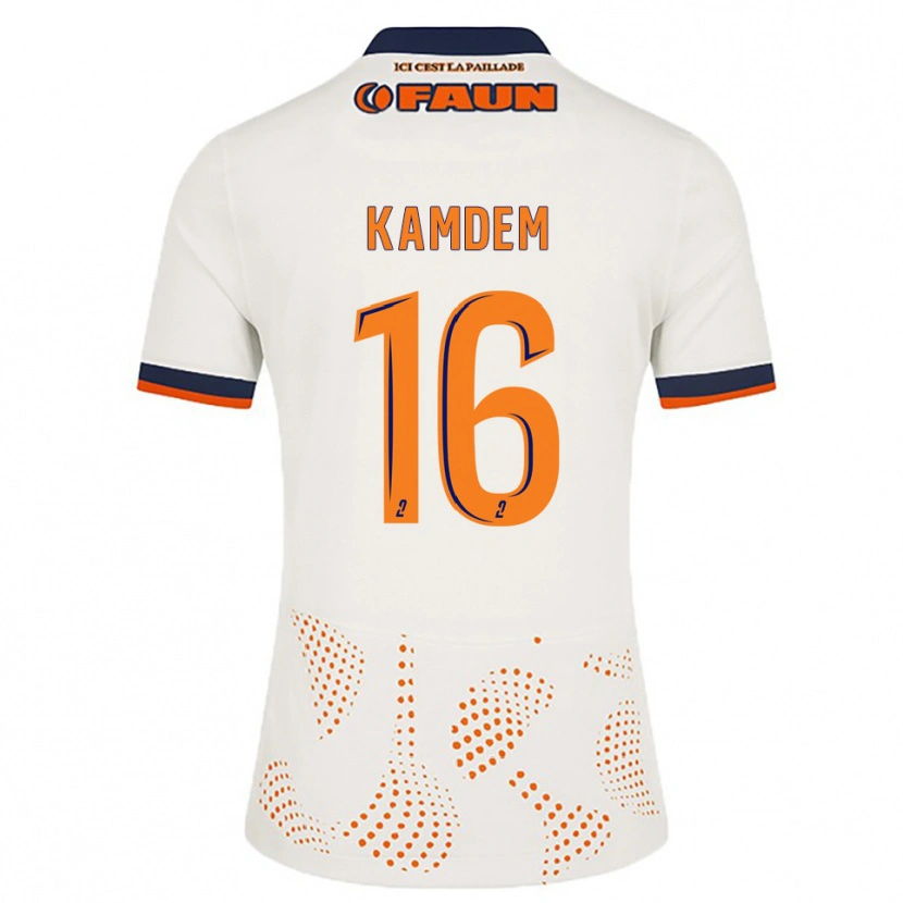 Danxen Barn Kevin Kamdem #16 Vit Orange Bortatröja Matchtröjor 2025/26 Tröjor T-Tröja