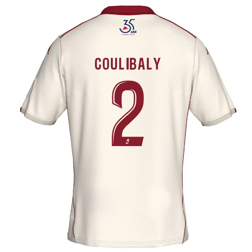 Danxen Barn Ibrahim Coulibaly #2 Vit Burgundy Bortatröja Matchtröjor 2025/26 Tröjor T-Tröja