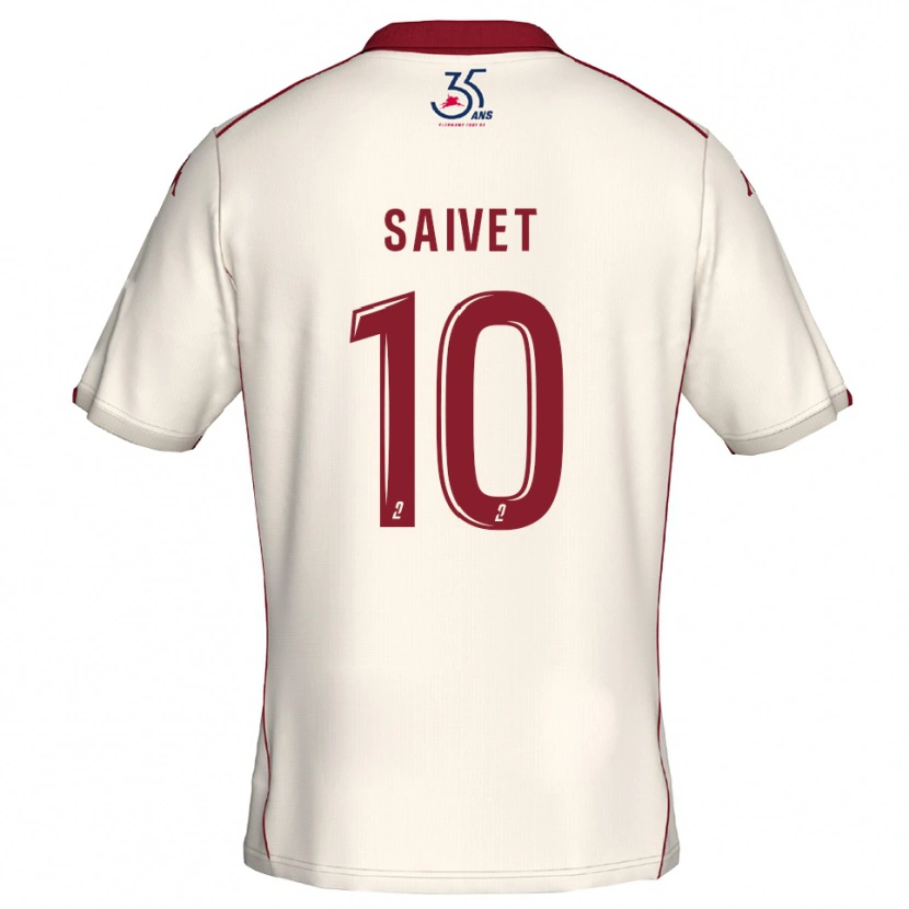 Danxen Barn Henri Saivet #10 Vit Burgundy Bortatröja Matchtröjor 2025/26 Tröjor T-Tröja