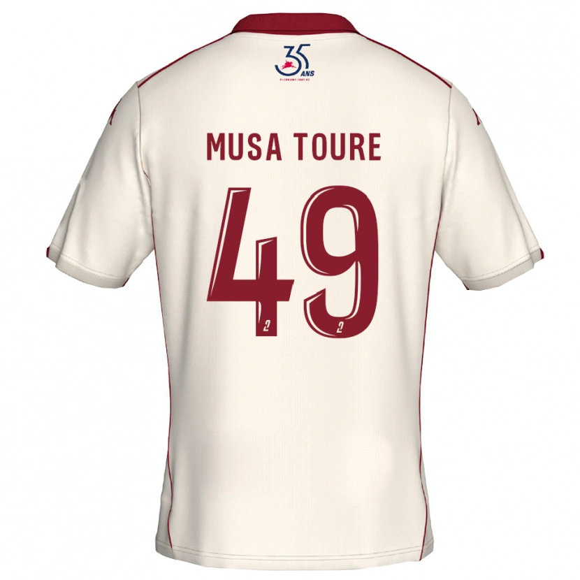 Danxen Barn Musa Toure #49 Vit Burgundy Bortatröja Matchtröjor 2025/26 Tröjor T-Tröja