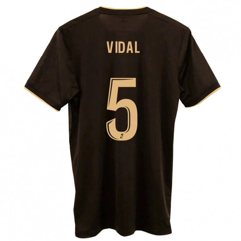 Danxen Barn Clément Vidal #5 Blå Röd Bortatröja Matchtröjor 2025/26 Tröjor T-Tröja
