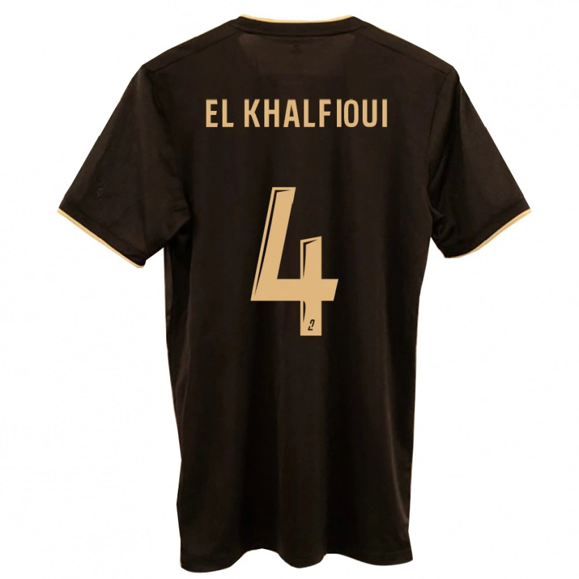 Danxen Barn Mehdi El Khalfioui #4 Blå Röd Bortatröja Matchtröjor 2025/26 Tröjor T-Tröja