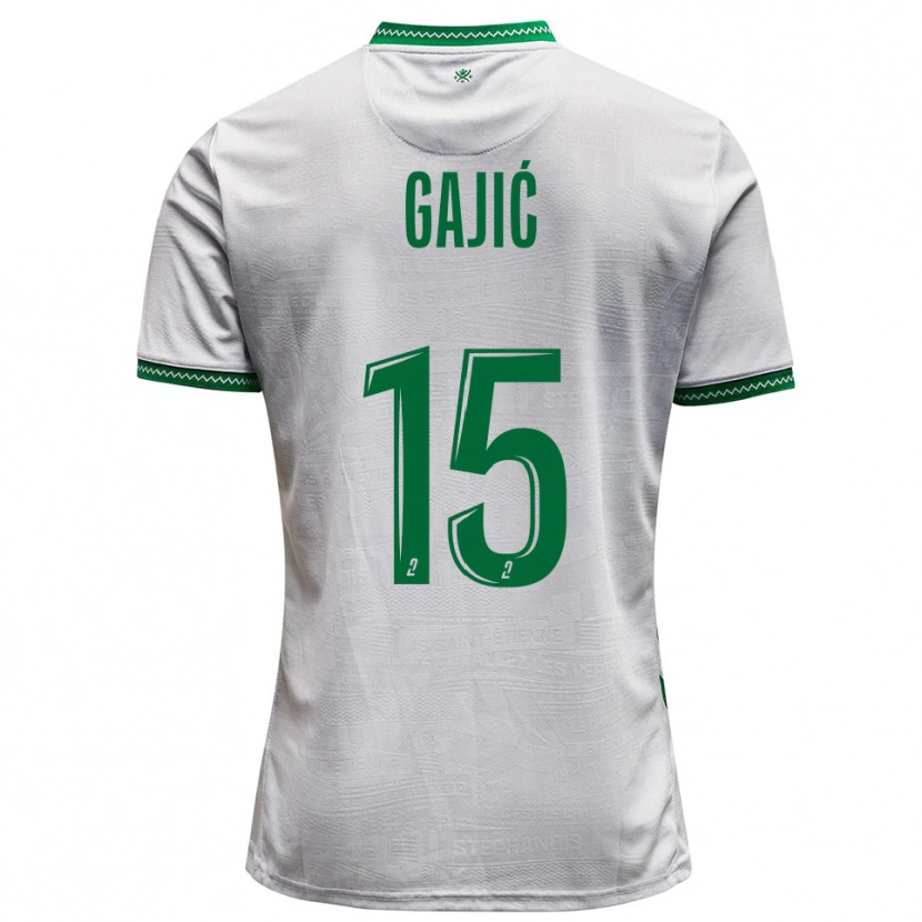 Danxen Barn Aleksandra Gajić #15 Vit Grön Bortatröja Matchtröjor 2025/26 Tröjor T-Tröja