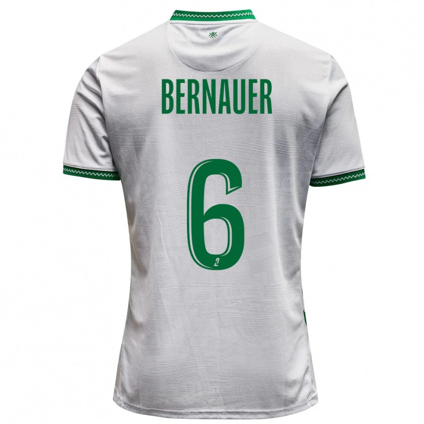 Danxen Barn Maxime Bernauer #6 Vit Grön Bortatröja Matchtröjor 2025/26 Tröjor T-Tröja