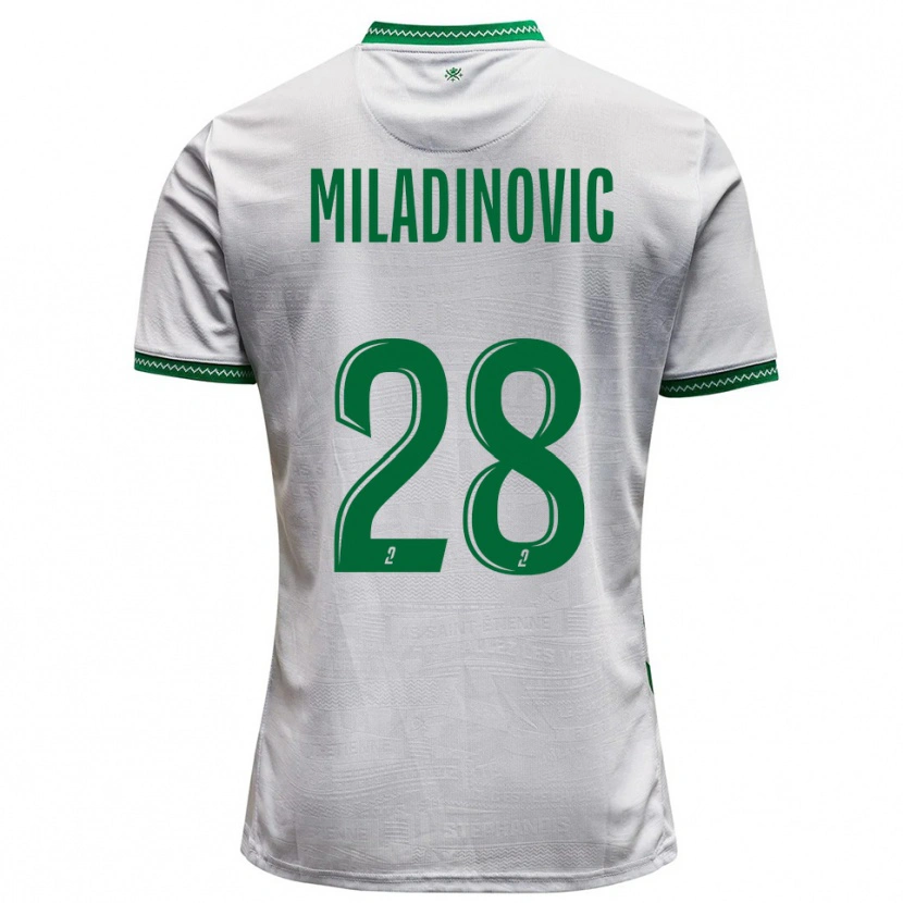Danxen Barn Igor Miladinovic #28 Vit Grön Bortatröja Matchtröjor 2025/26 Tröjor T-Tröja