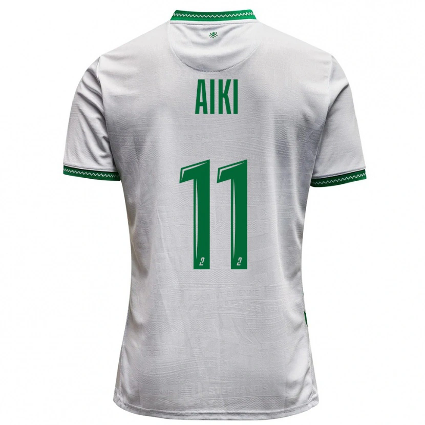 Danxen Barn Ayman Aiki #11 Vit Grön Bortatröja Matchtröjor 2025/26 Tröjor T-Tröja