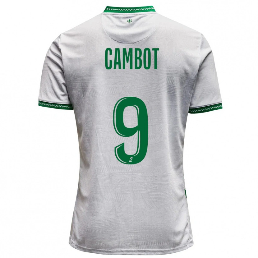 Danxen Barn Sarah Cambot #9 Vit Grön Bortatröja Matchtröjor 2025/26 Tröjor T-Tröja