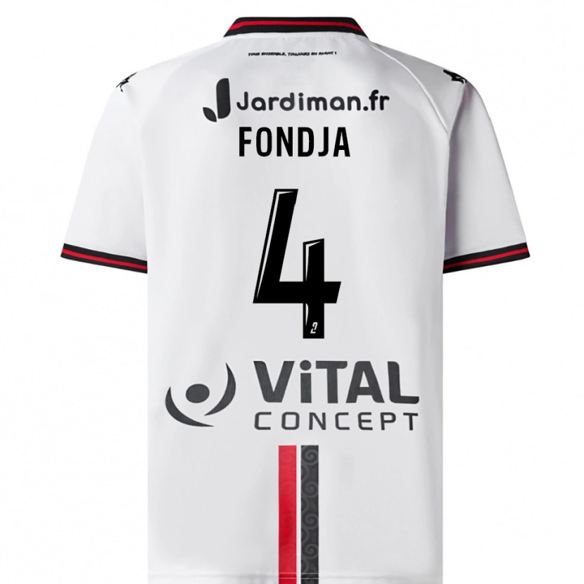 Danxen Barn Nathan Fondja #4 Vit Röd Bortatröja Matchtröjor 2025/26 Tröjor T-Tröja