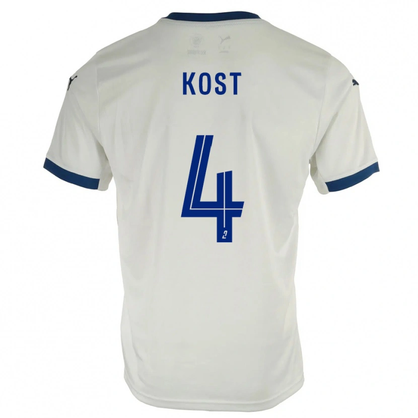 Danxen Barn Enzo Kost #4 Vit Blå Bortatröja Matchtröjor 2025/26 Tröjor T-Tröja