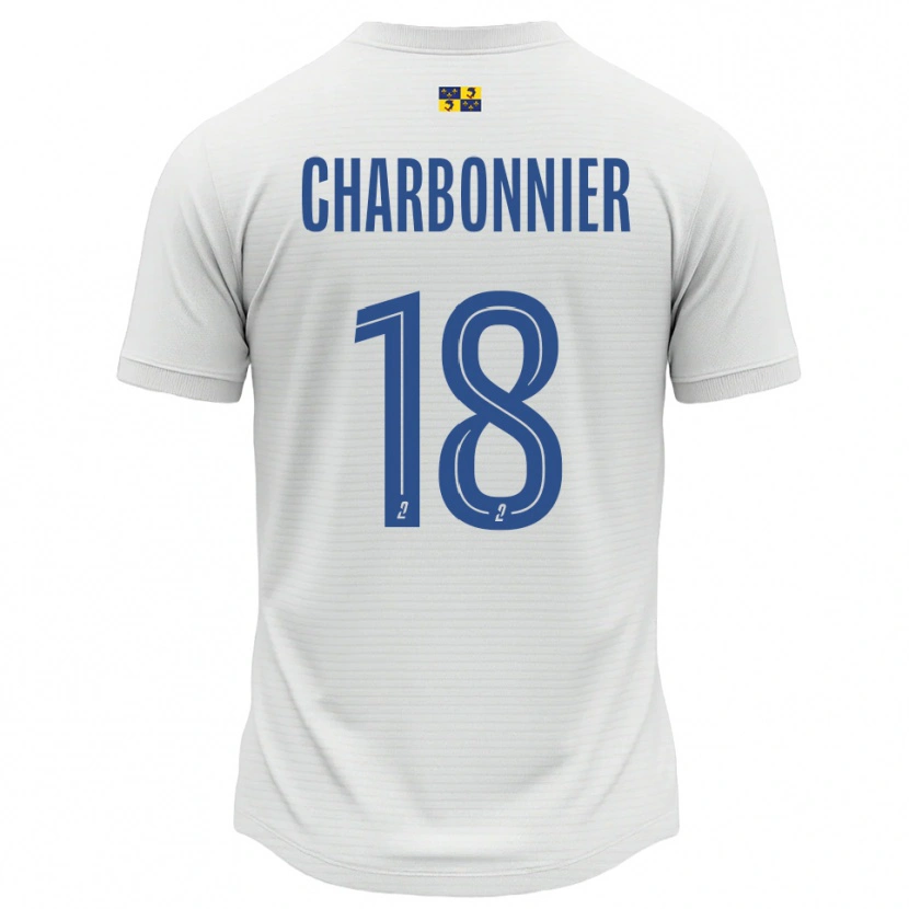 Danxen Barn Candice Charbonnier #18 Vit Blå Bortatröja Matchtröjor 2025/26 Tröjor T-Tröja