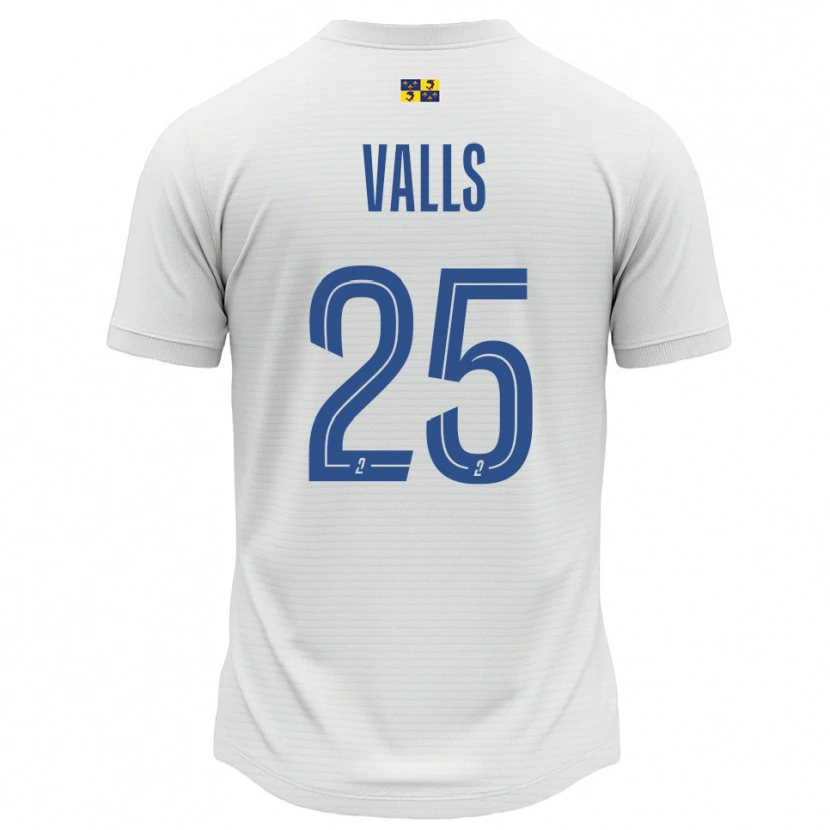 Danxen Barn Théo Valls #25 Vit Blå Bortatröja Matchtröjor 2025/26 Tröjor T-Tröja