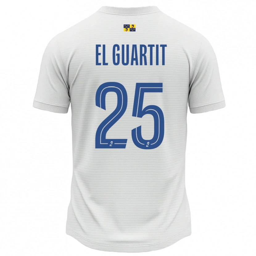 Danxen Barn Yassine El Guartit #25 Vit Blå Bortatröja Matchtröjor 2025/26 Tröjor T-Tröja