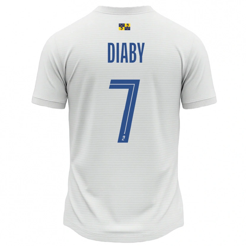 Danxen Barn Yadaly Diaby #7 Vit Blå Bortatröja Matchtröjor 2025/26 Tröjor T-Tröja