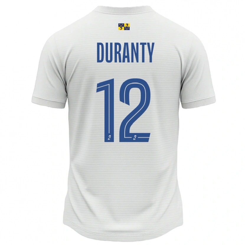 Danxen Barn Audrey Duranty #12 Vit Blå Bortatröja Matchtröjor 2025/26 Tröjor T-Tröja