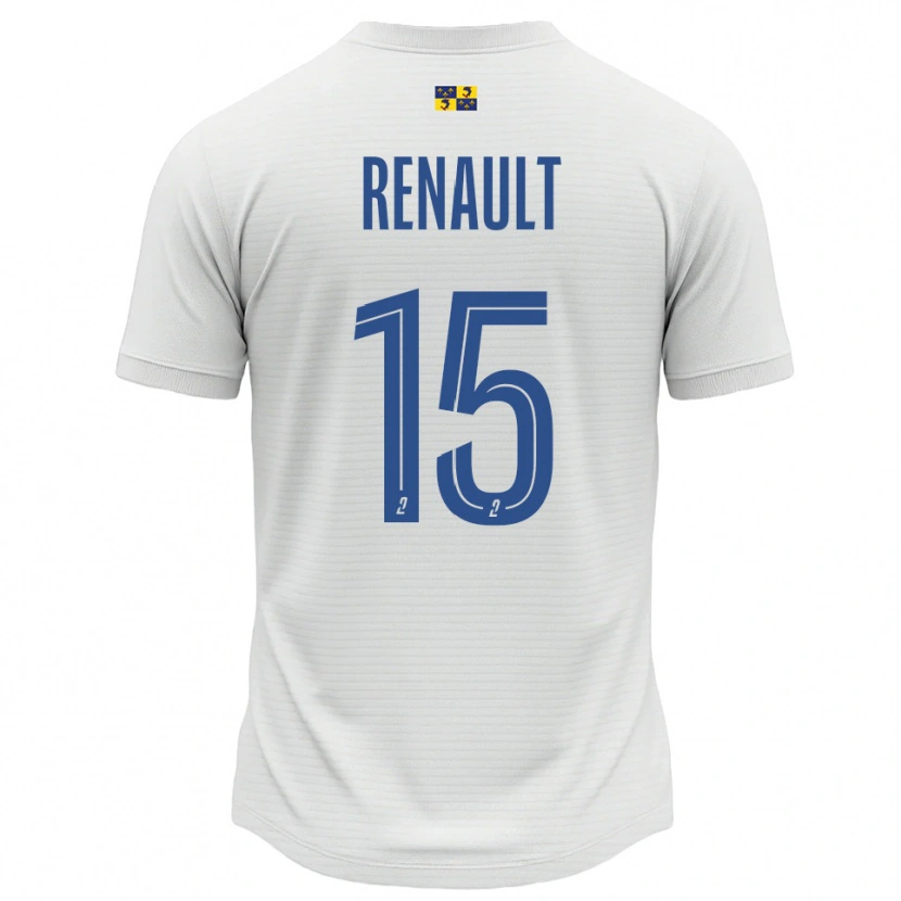 Danxen Barn Sylvie Renault #15 Vit Blå Bortatröja Matchtröjor 2025/26 Tröjor T-Tröja