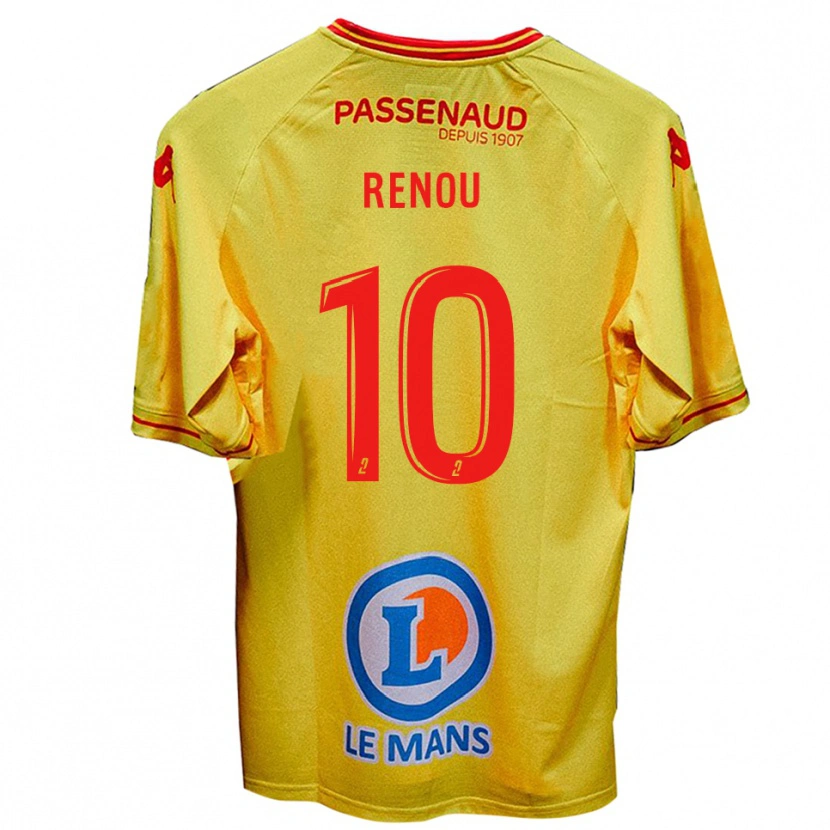 Danxen Barn Baptiste Renou #10 Gul Bortatröja Matchtröjor 2025/26 Tröjor T-Tröja
