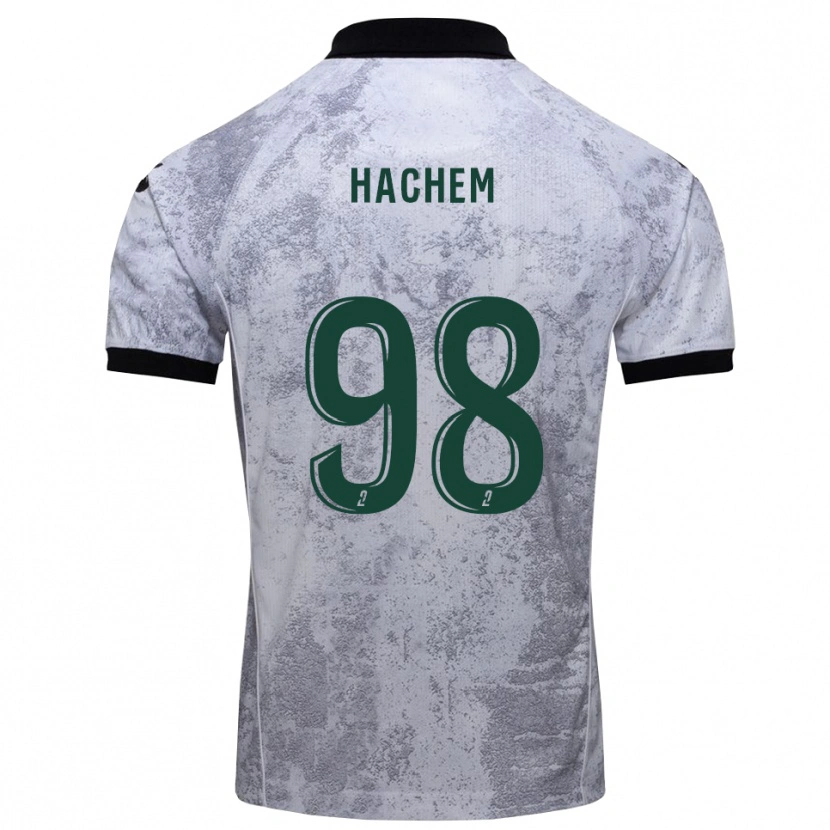 Danxen Barn Ryad Hachem #98 Vit Svart Bortatröja Matchtröjor 2025/26 Tröjor T-Tröja