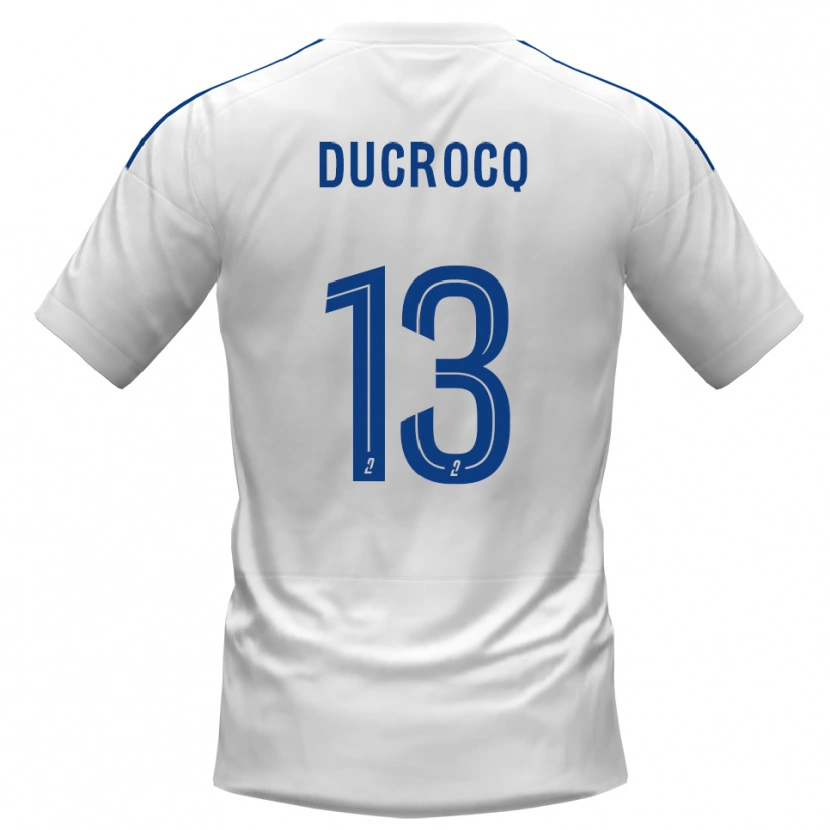 Danxen Barn Tom Ducrocq #13 Vit Blå Bortatröja Matchtröjor 2025/26 Tröjor T-Tröja