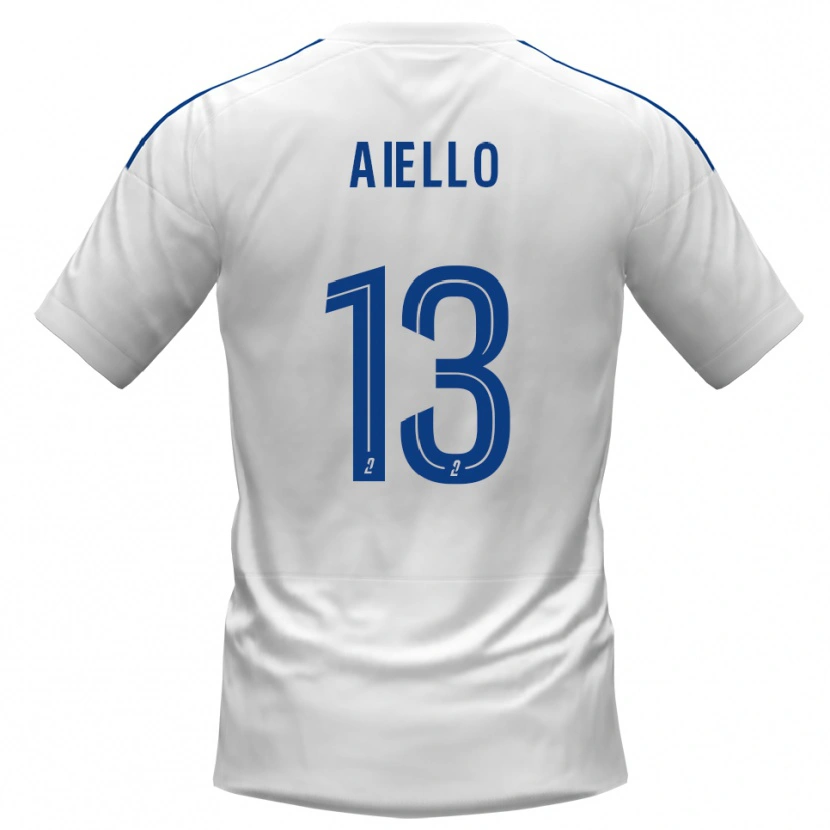 Danxen Barn Nicolas Aiello #13 Vit Blå Bortatröja Matchtröjor 2025/26 Tröjor T-Tröja