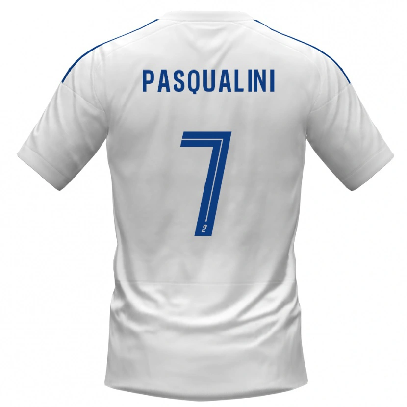 Danxen Barn Gordon Pasqualini #7 Vit Blå Bortatröja Matchtröjor 2025/26 Tröjor T-Tröja