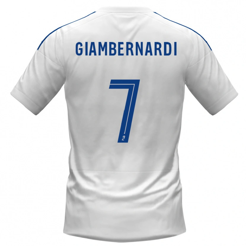 Danxen Barn Anthony Giambernardi #7 Vit Blå Bortatröja Matchtröjor 2025/26 Tröjor T-Tröja