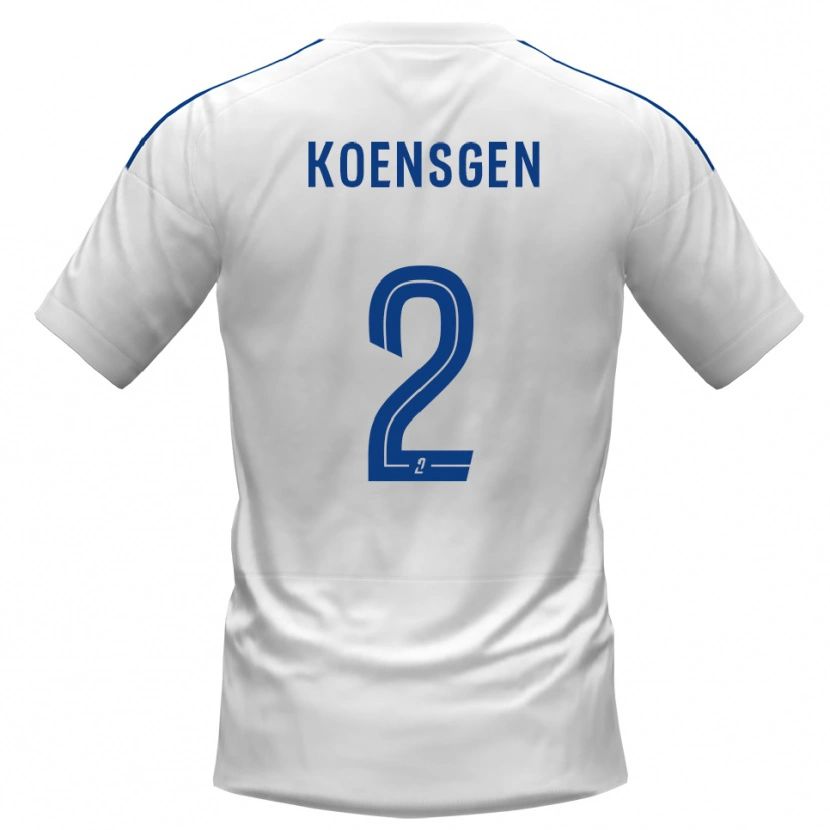 Danxen Barn Félicien Koensgen #2 Vit Blå Bortatröja Matchtröjor 2025/26 Tröjor T-Tröja